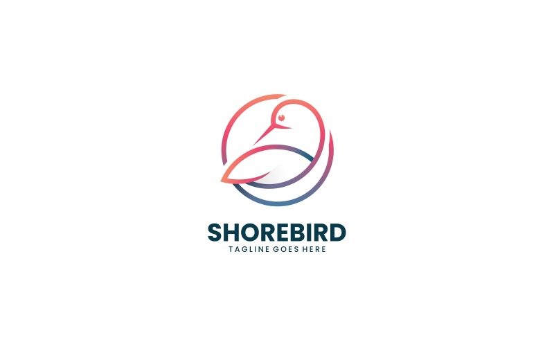 Shore Bird Line Art Logo-Stil
