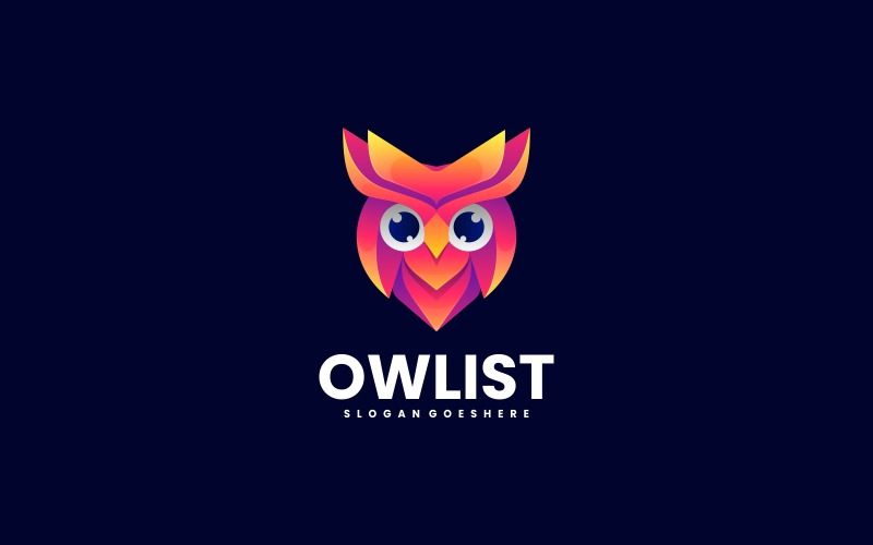 Style de logo coloré tête de hibou
