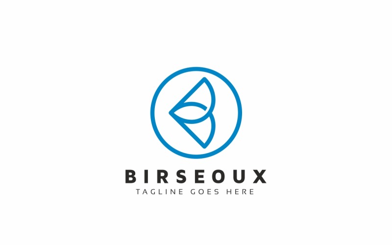 Birseoux B Harfi Logo Şablonu