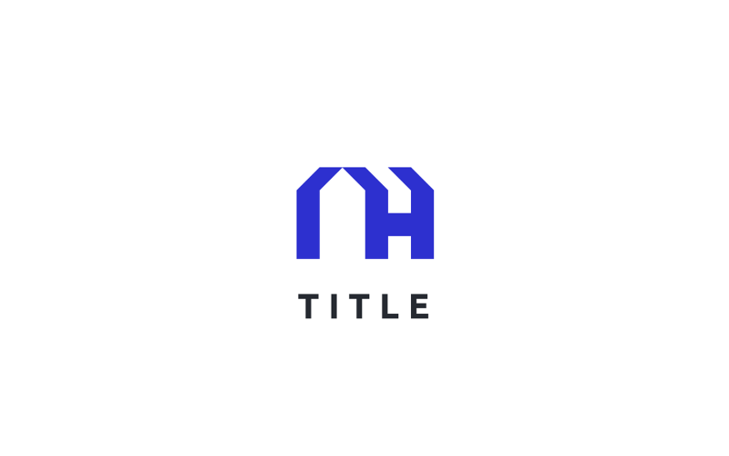 Minimal Angular AH House Home Letter Logo