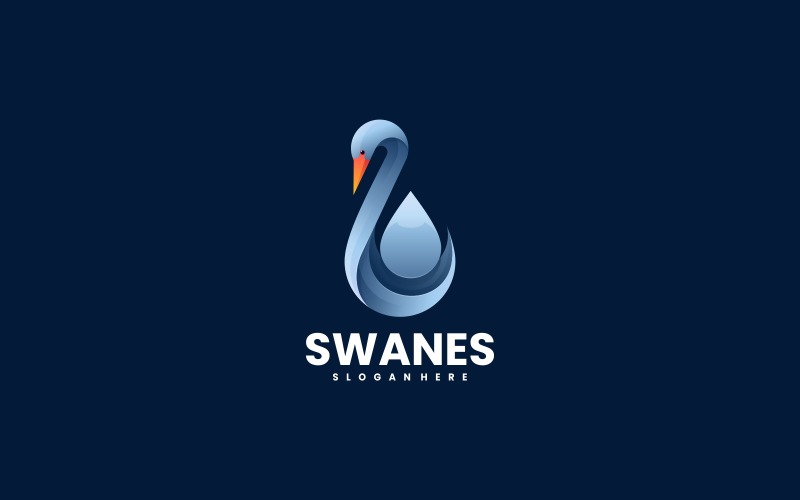 Vector Swan Color Gradient Logotyp