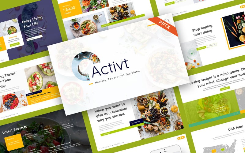 Activt Healthy Food Modern PowerPoint Template