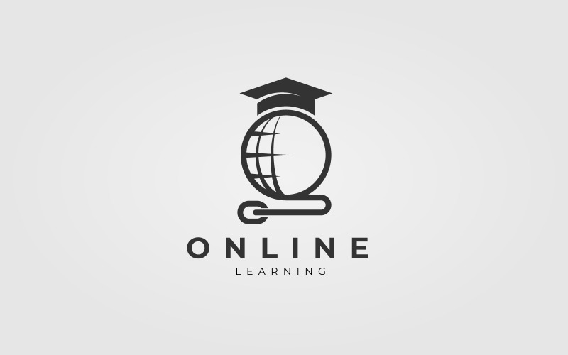 Глобальный шаблон дизайна логотипа обучения. Логотип глобального онлайн-образования