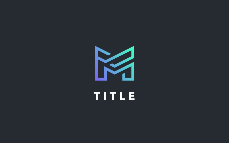 Logo monogramme de l'application technique M Line angulaire minimale