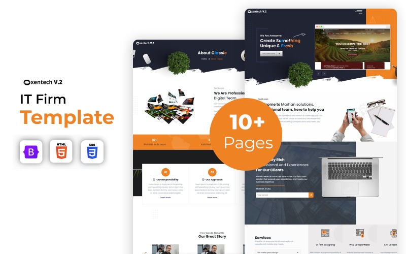 Oxentech V.2 - HTML5-websitesjabloon voor webontwerp- en ontwikkelingsbureau