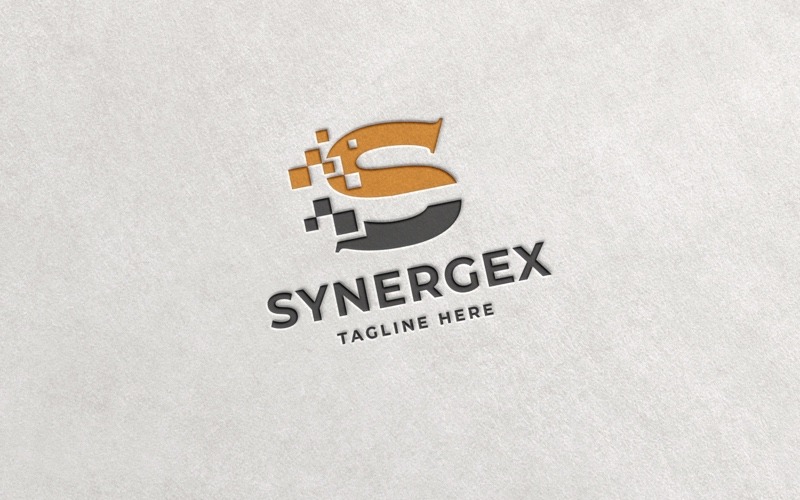 Logotipo profesional de la letra S de Synergex