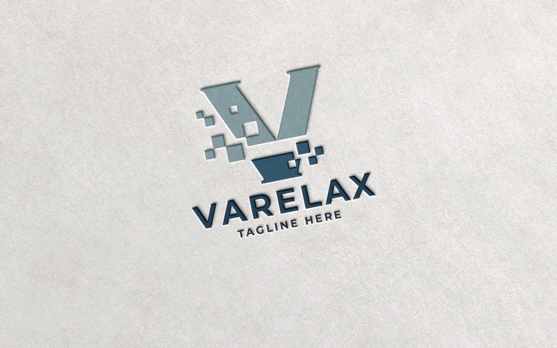 Logotipo profesional de la letra V de Varelax
