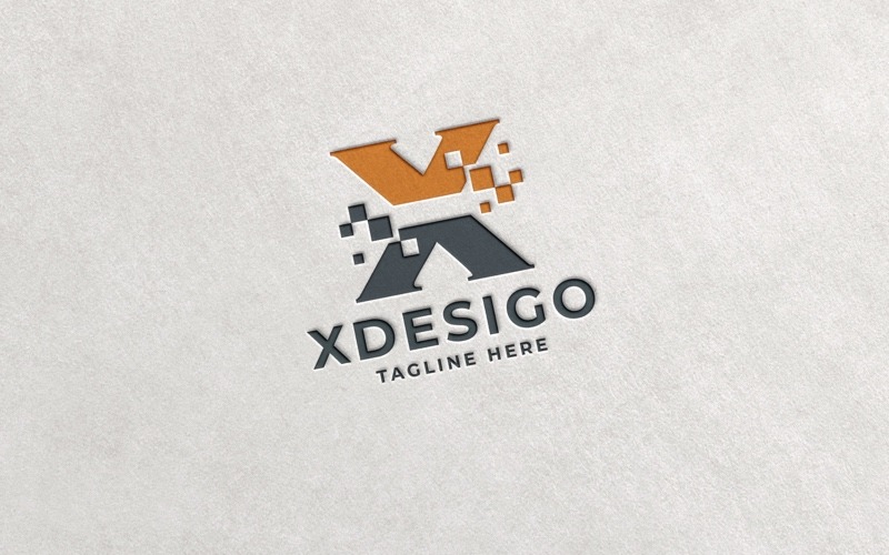 Logotipo profissional Xdesigo Letter X