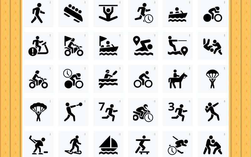 Sportowe awatary ikony postaci ludzkich