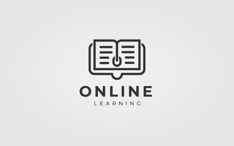 Création de logo pour le concept d'éducation pour l'éducation en ligne, ordinateur, curseur de souris