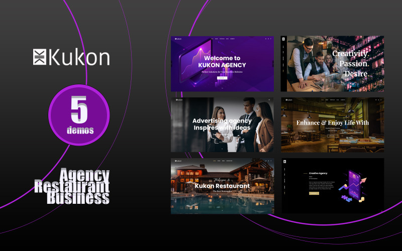 Kukon | Agenzia, ristorante, modello di sito Web a tema aziendale