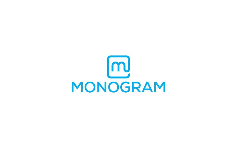 Modello di progettazione del logo della lettera M del monogramma