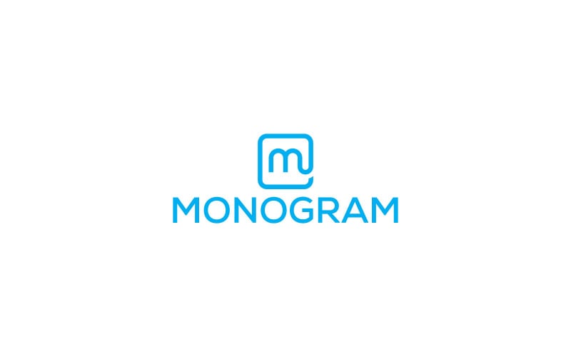 Monogram M letter logo design template