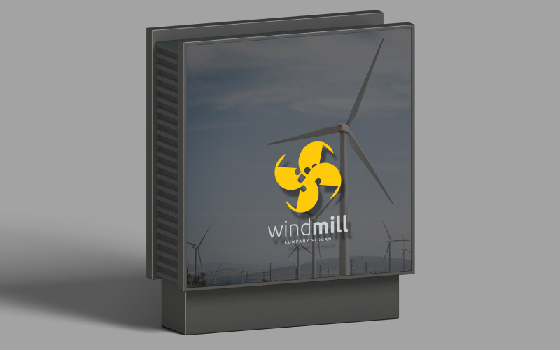 Wind Eco Energie Logo Sjabloon