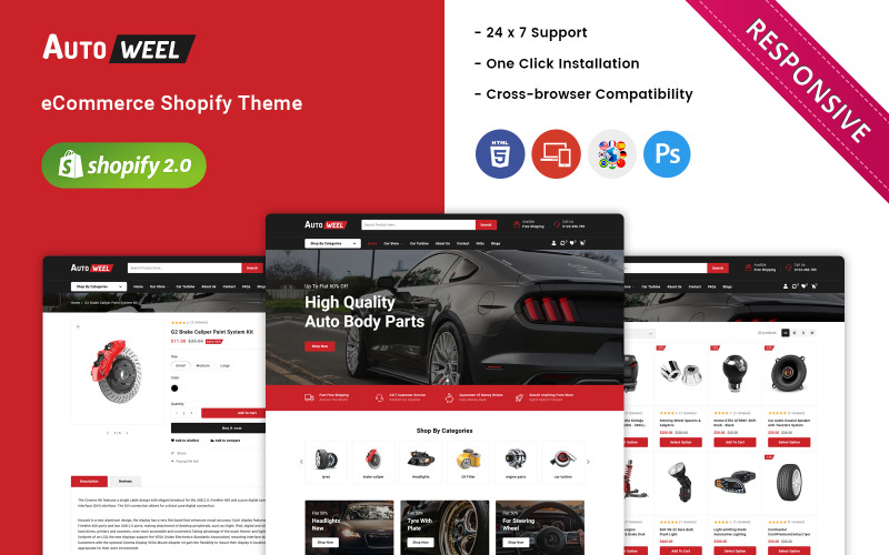 Autoweel - Otomobil Parçaları ve Araba Aksesuarları Shopify Teması