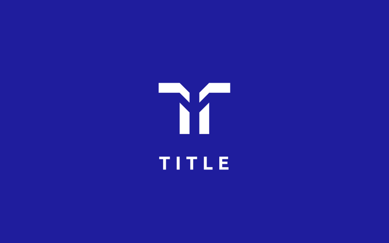 Geometrické rozmanité T monogram modré obchodní logo