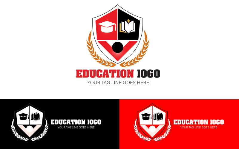 Progettazione del logo dell'università e del collage, modello di progettazione del logo dell'istruzione (EPS, PDF, AI Design)