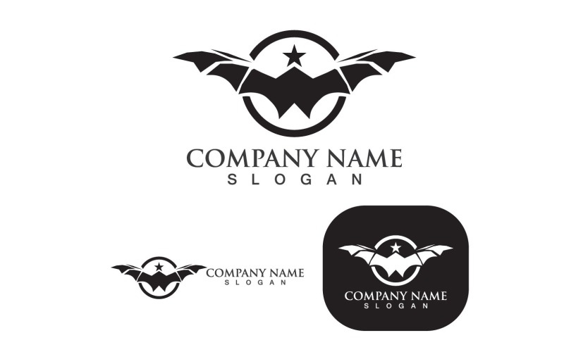 Bat логотип вектор значок шаблон ілюстрація дизайн V2