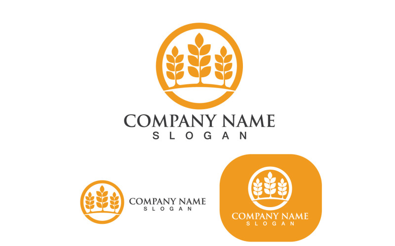 Blé Logo Agriculture Vector Icon Design V5