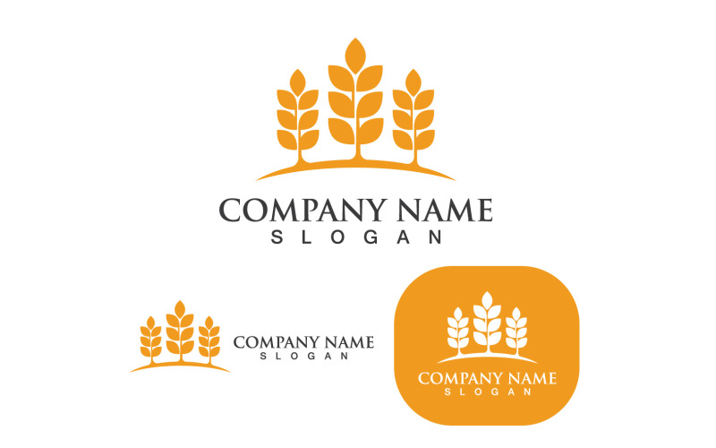Blé Logo Agriculture Vector Icon Design V