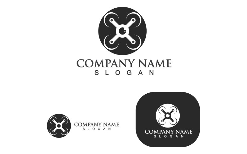 Drone Logo Vektor Ikon Design V6