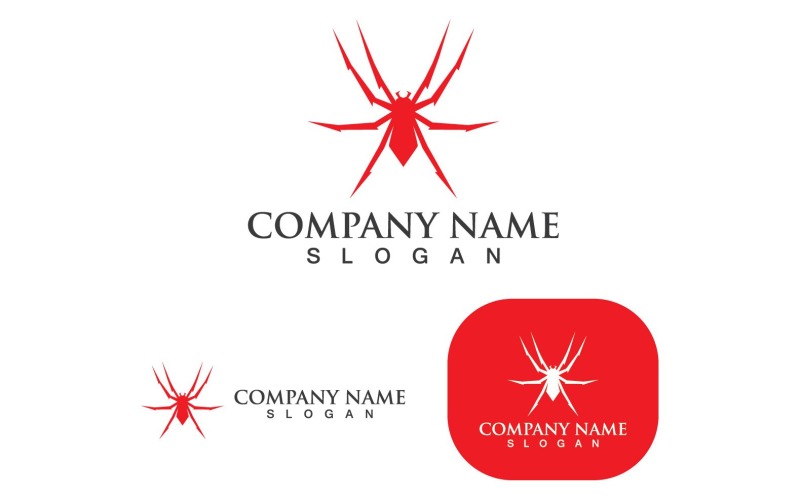 Элементы шаблона логотипа и символа паука V2