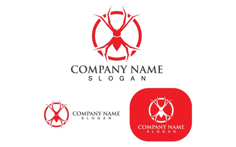 Элементы шаблона логотипа и символа паука V5