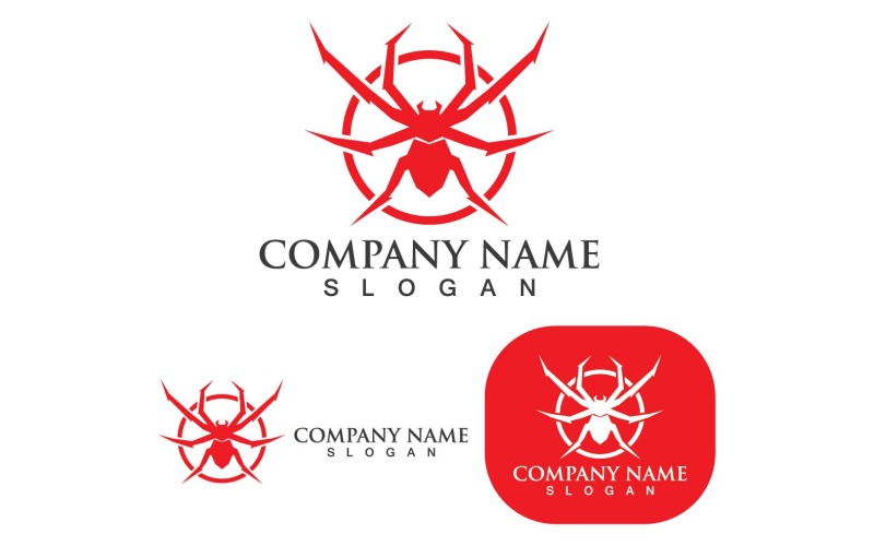 Элементы шаблона логотипа и символа паука V8