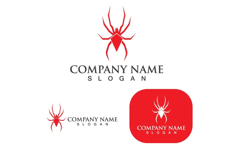 Örümcek Logosu Ve Sembol Şablonu Öğeleri V3