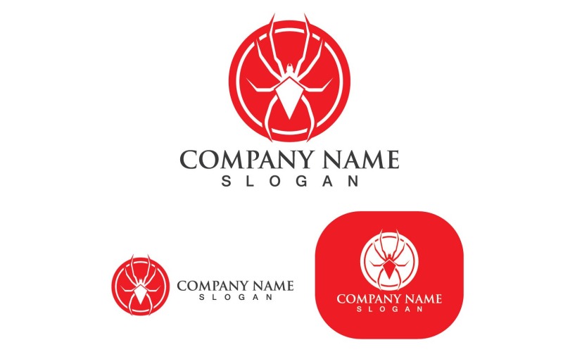 Örümcek Logosu Ve Sembol Şablonu Öğeleri V7