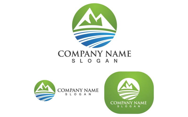 Conception d'illustration vectorielle de logo de montagne V9