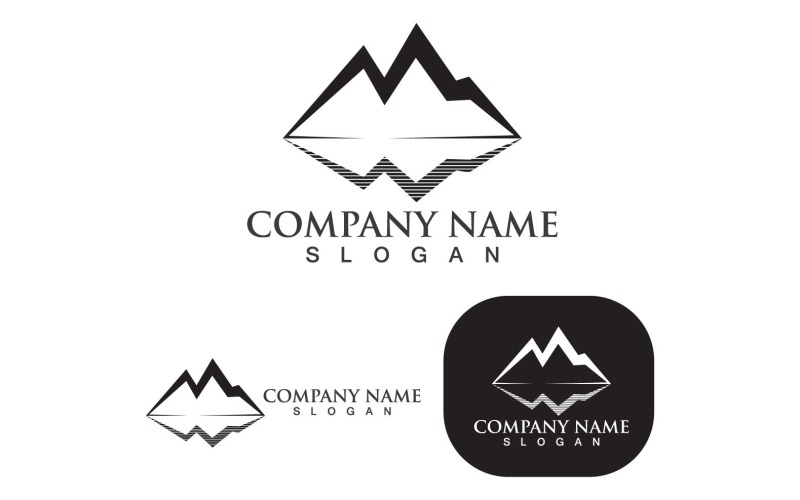 Design de ilustração vetorial de logotipo de montanha V5