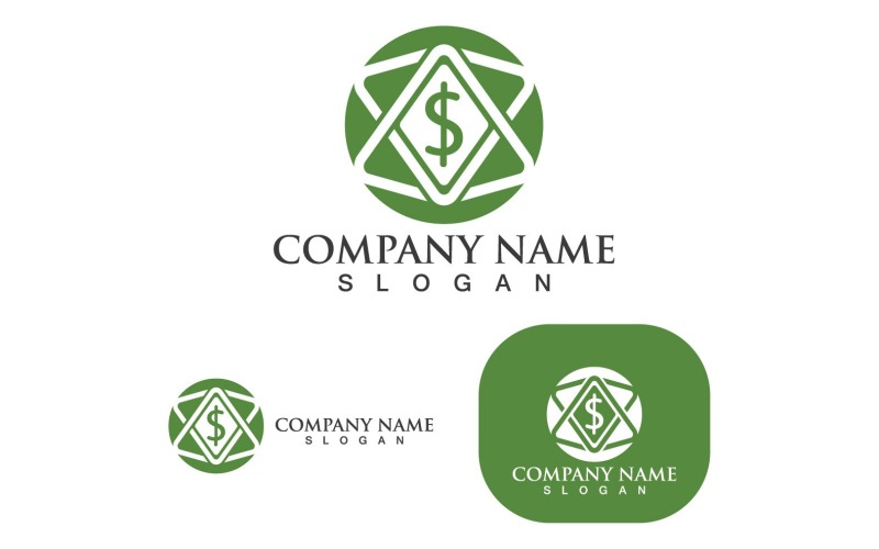 Dollar Logo geld pictogram sjabloon Vector V8