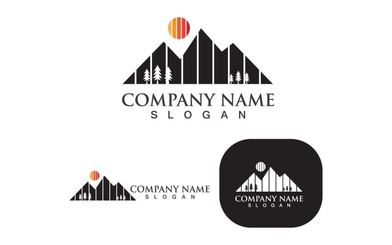 Logo di montagna illustrazione vettoriale Design V4