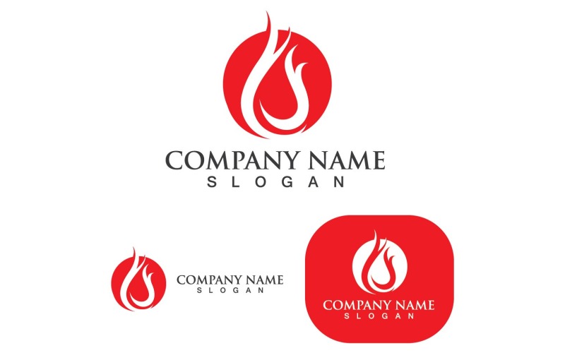 Шаблон логотипа огня Flame Clipart V5