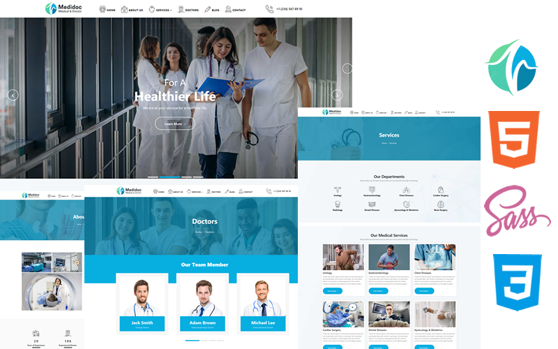 Medidoc - Medical & Doctor Html5 Css3 Theme Szablon strony internetowej