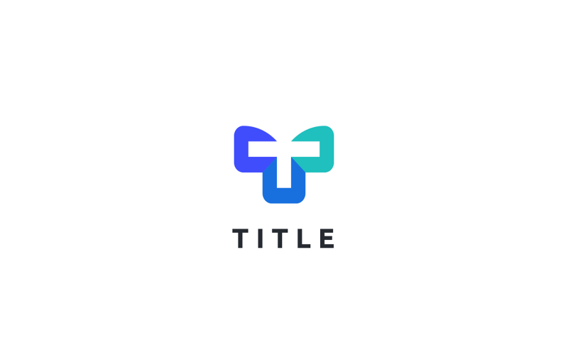Minimal Diverse T Flat Tech Monogram Logotyp