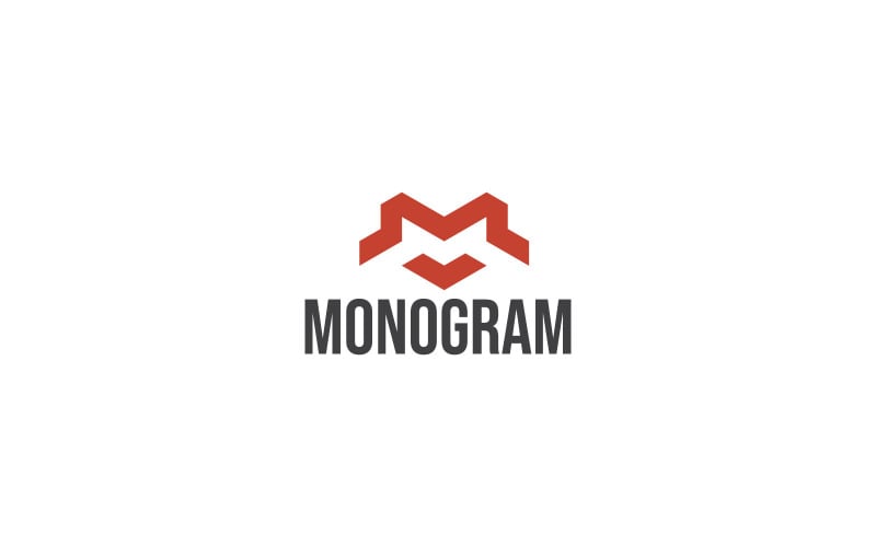 Monogramme M lettre logo design template vecteur