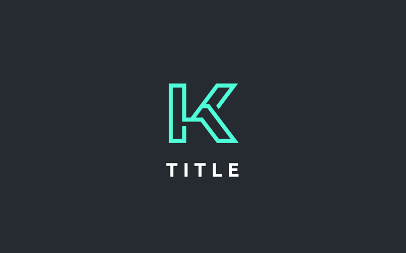 最小多样的 K 技术线发光字形徽标