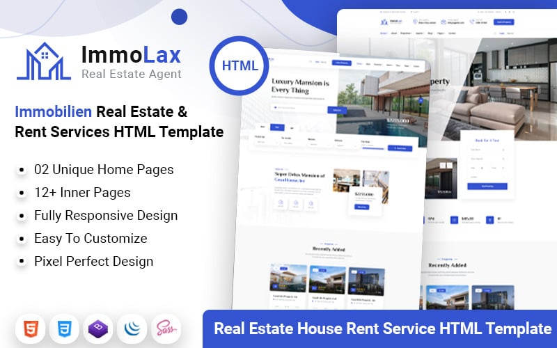 Immolax - Modello HTML di servizi di agenzia di affitto di vendita di immobili