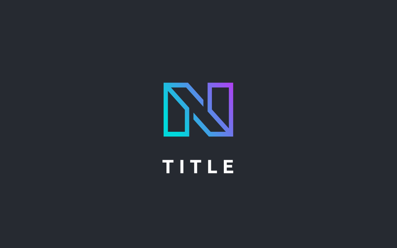 Logotipo de tecnologia plana de monograma de linha N de modernidade diversa