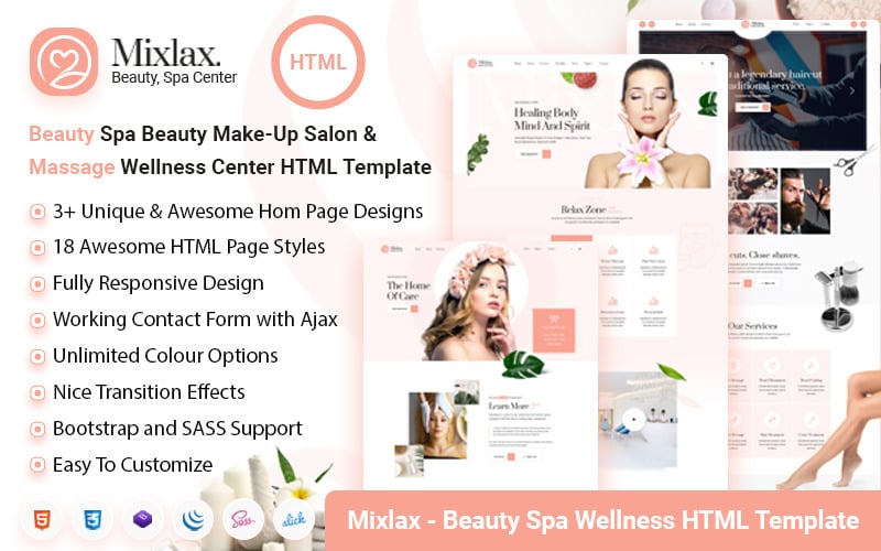 Mixlax - Beauty Nail Spa Makeup Wellness Salon HTML Template
