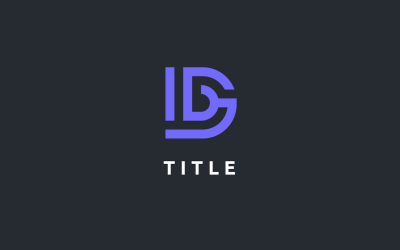 Різноманітна сучасність ID лінії фіолетовий монограмний логотип