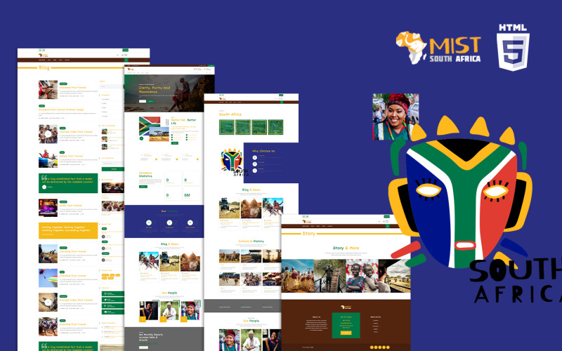 Шаблон веб-сайта Mist South African Culture HTML5
