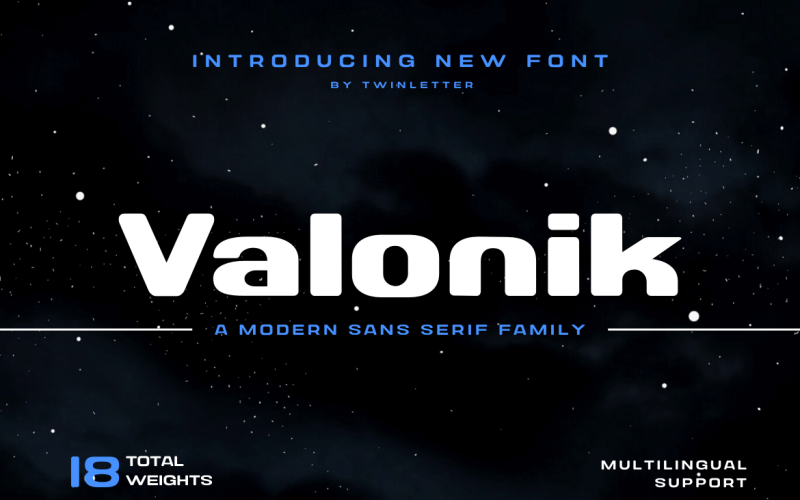 Valonik, наше новітнє сімейство шрифтів San Serif
