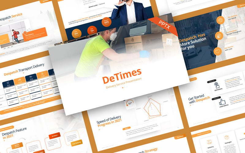 DeTimes Delivery Service PowerPoint Template
