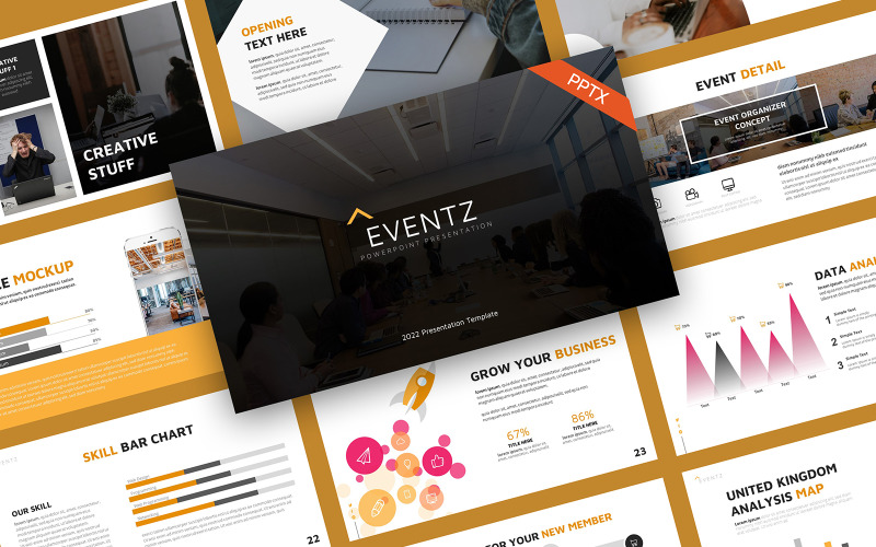EventZ Business Sjablonen PowerPoint presentatie