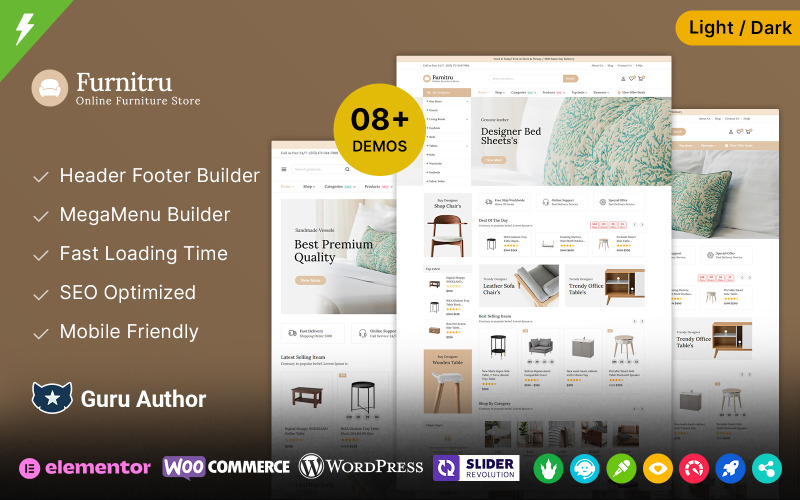 Furnitru - Mobilya Mağazası ve Ev İç Mekanı ve Dekoru WooCommerce Teması