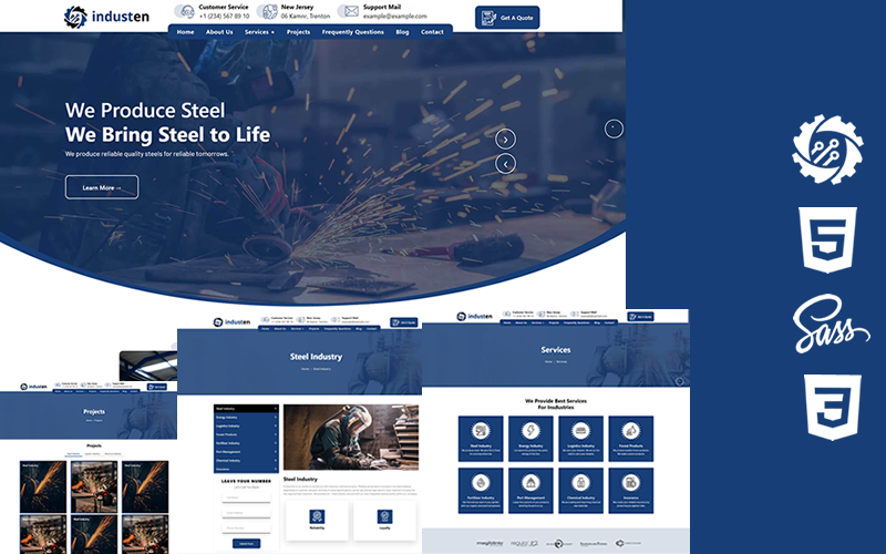 Industen - Industrial Company Html5 Css3 Theme Website Template