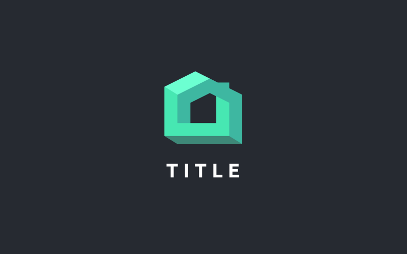 Minimalista Modernità 3D Casa Casa Logo Mint